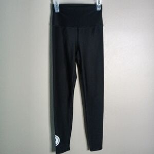 Pure Barre High Waist Leggings Solid Black Full Length Stretch Yoga Size S